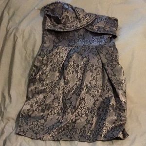 Charlotte Russe gold lace Strapless cocktail dress